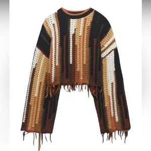 "Renata" Fringe Striped Sweater